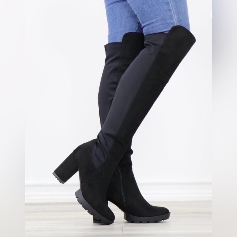 Forever 21 Black Over the Knee Boots